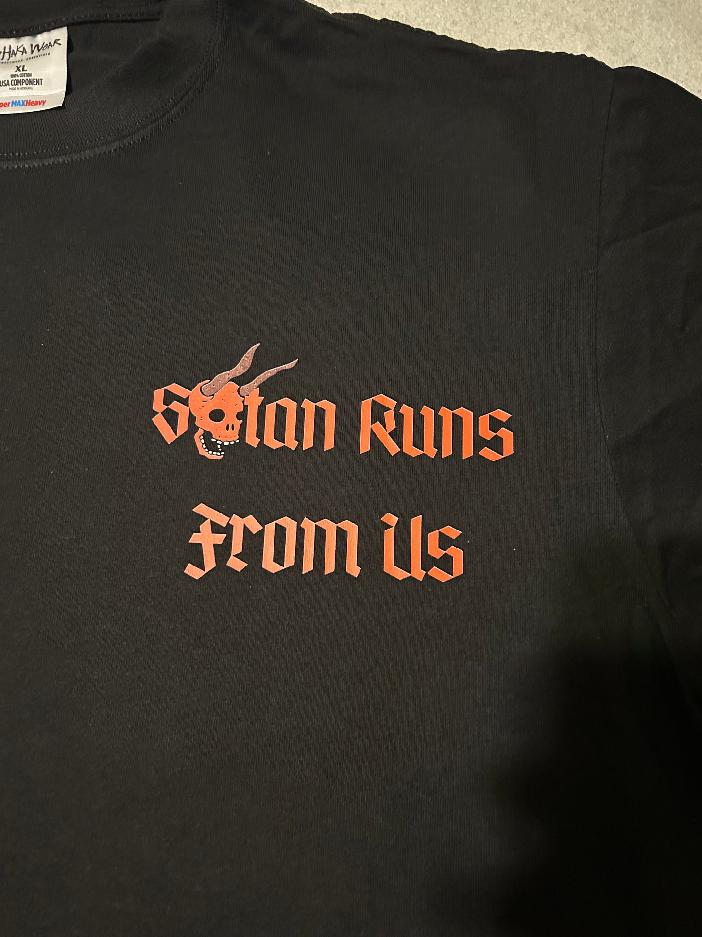 "Satan Runs From Us" Heavyweight Shirts